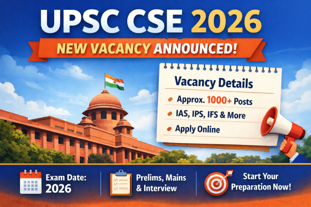 UPSC CSE Vacancy 2026 Notification Post image